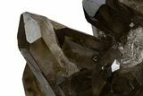 Dark Smoky Quartz Crystal Cluster on Metal Stand - Brazil #300616-5